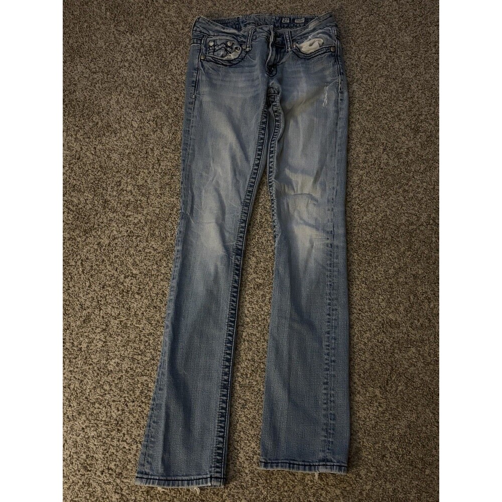 Women's Miss Me Light Wash Straight Jeans, Size 27